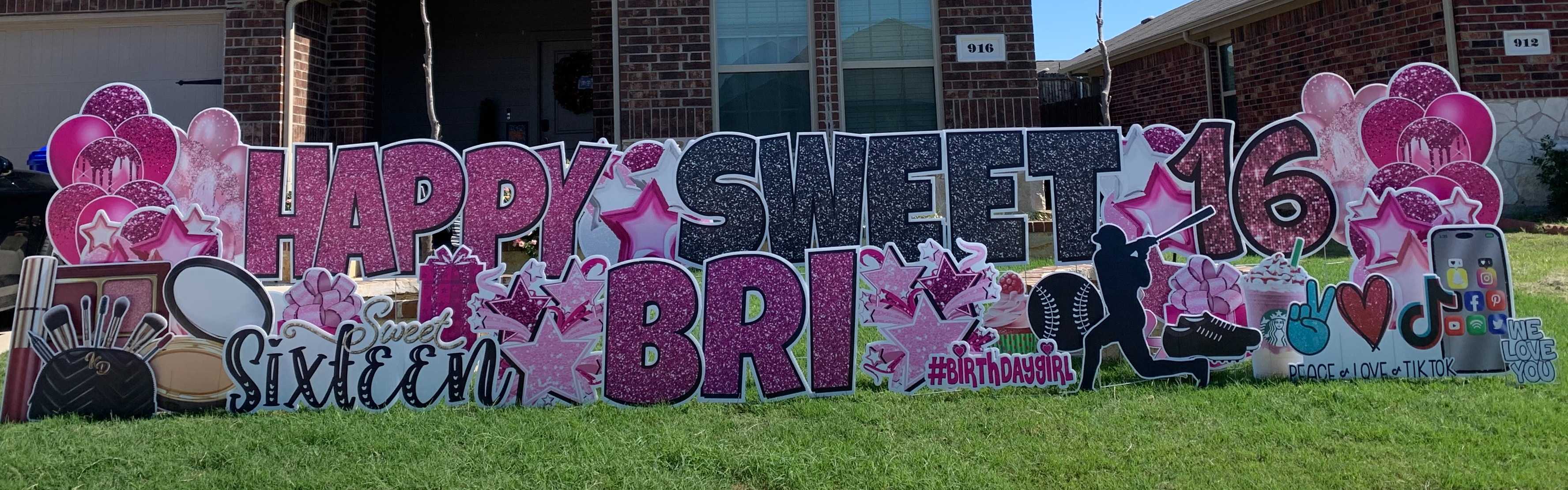 Yard card sign happy _sweet sixteen 