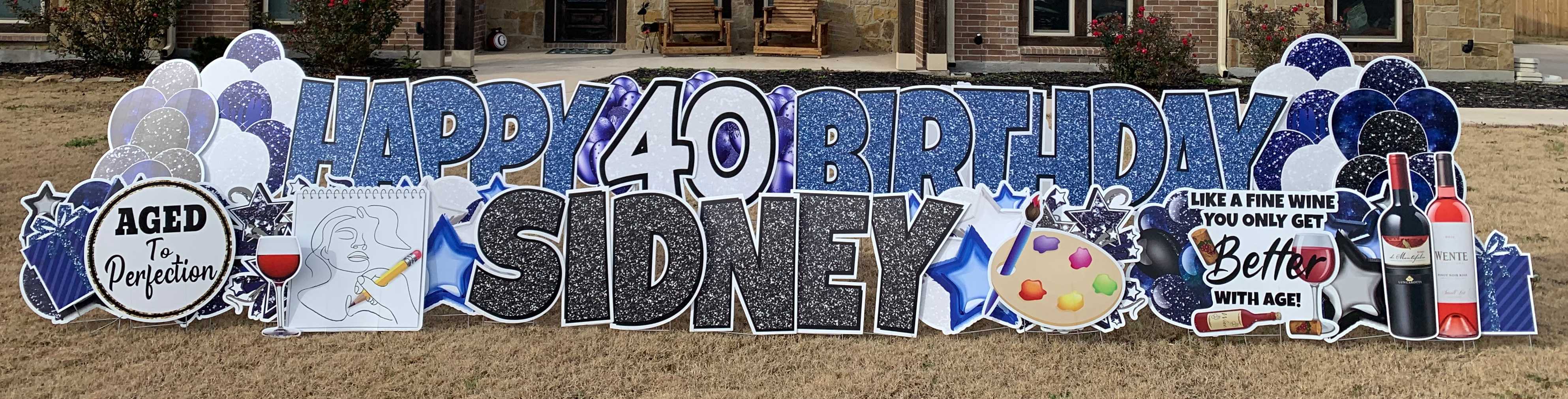 Yard card sign happy birthday sidney 