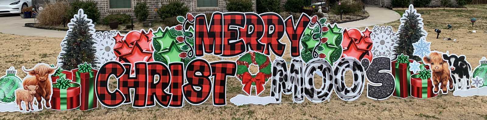 Yard card sign merry christ moos 