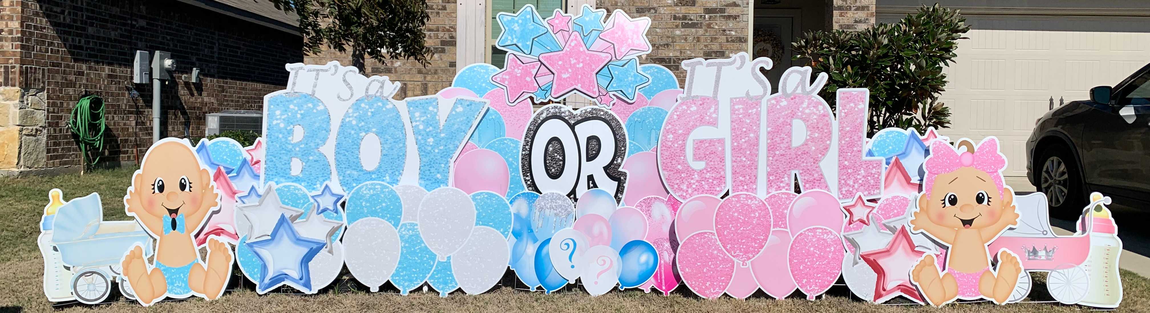 Yard card sign baby boy or girl 