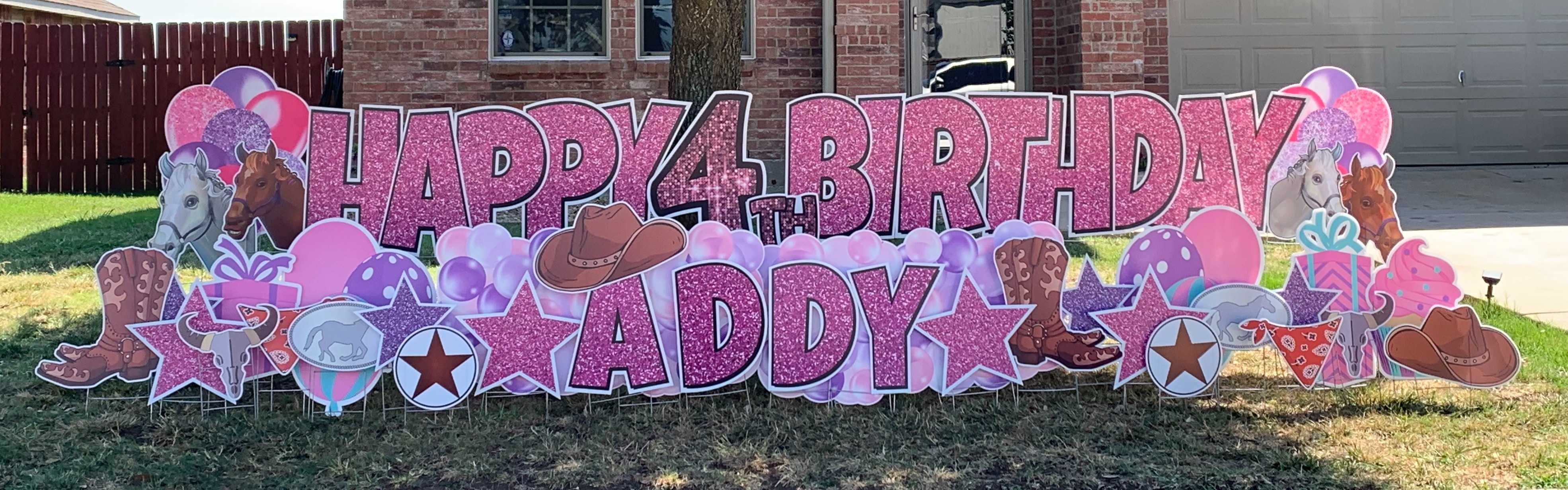 Yard card sign happy birthday addy 