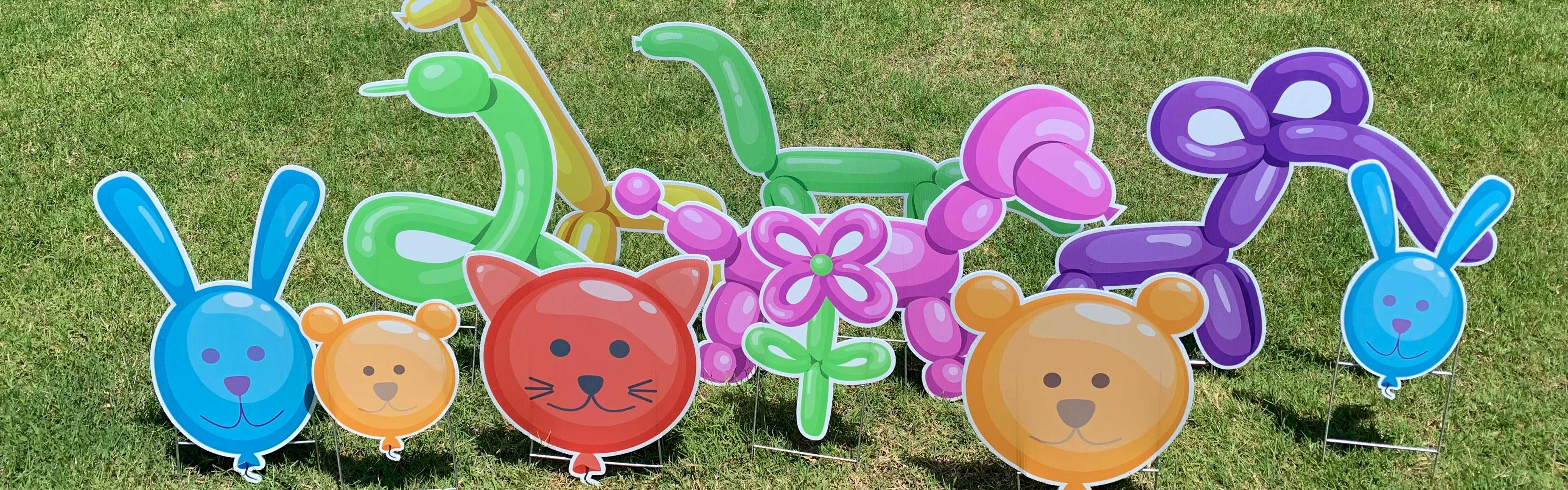 Yard card sign collection balloon animals 