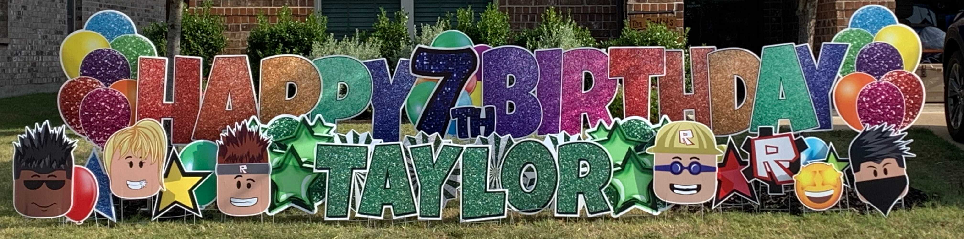 Yard card sign happy birthday taylor 