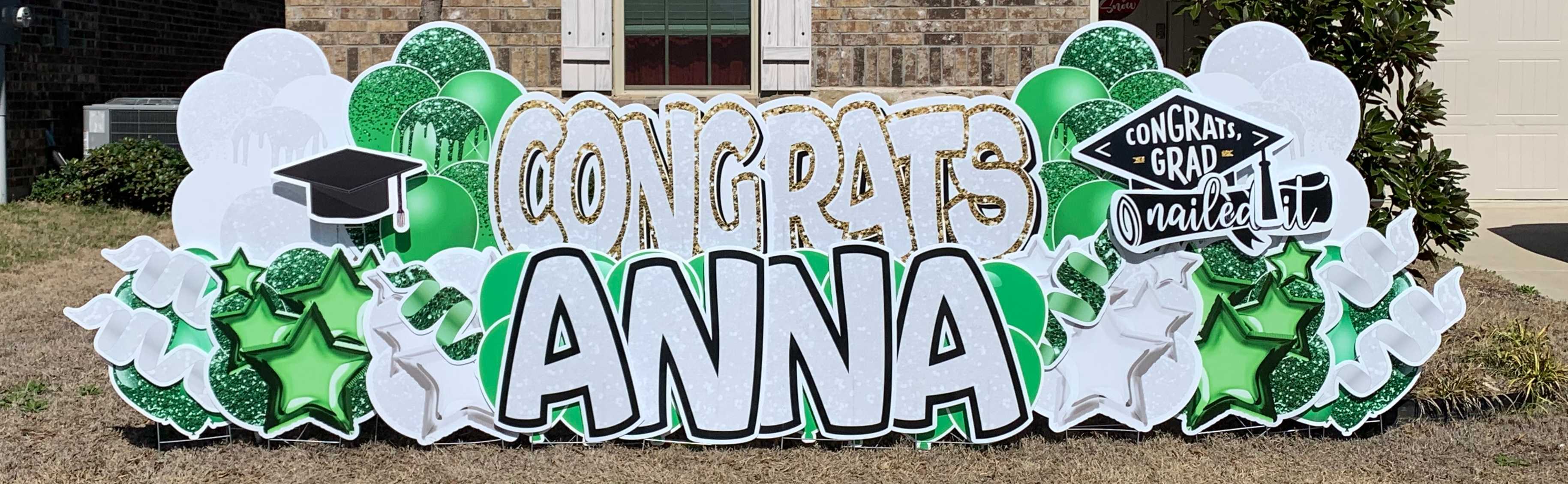 Yard card sign graduation medium sign congrats anna 