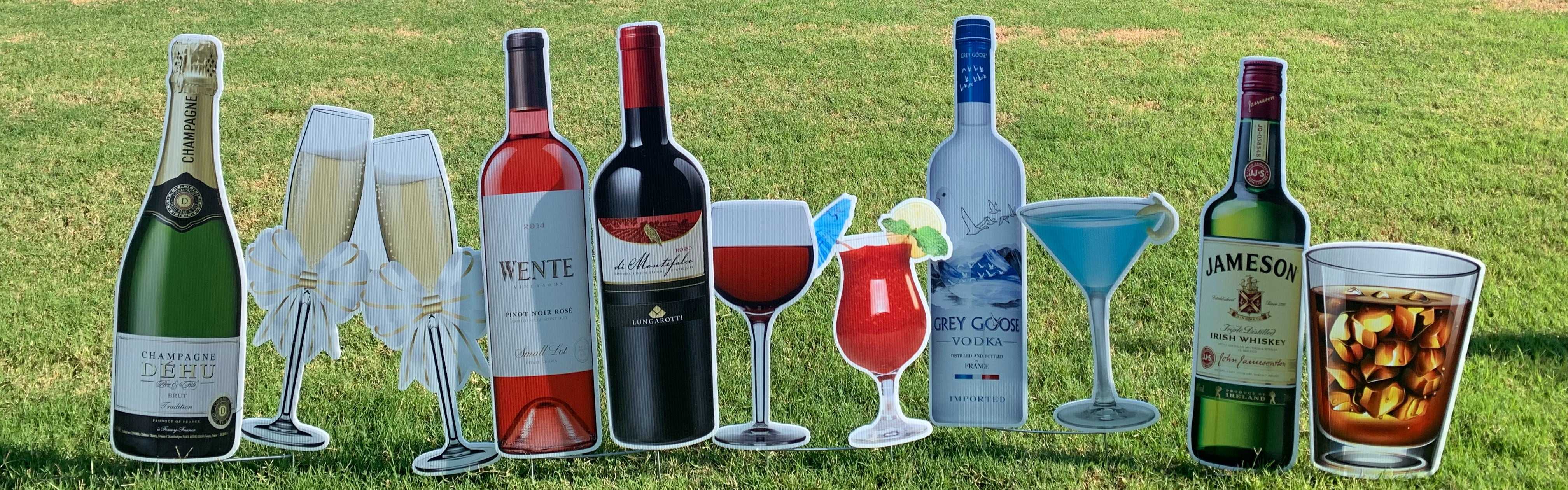 Yard card sign collection drinks 