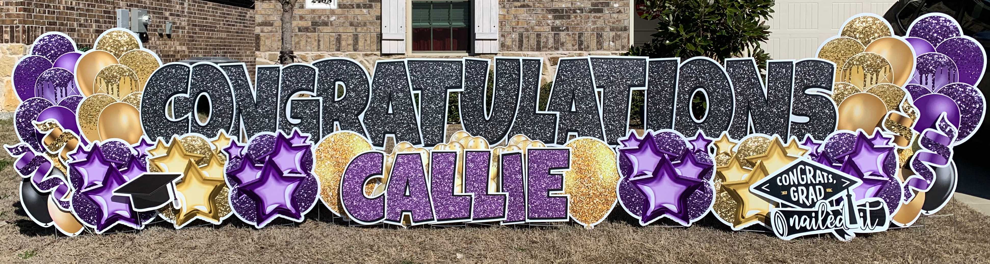 Yard card sign graduation congratulations callie 