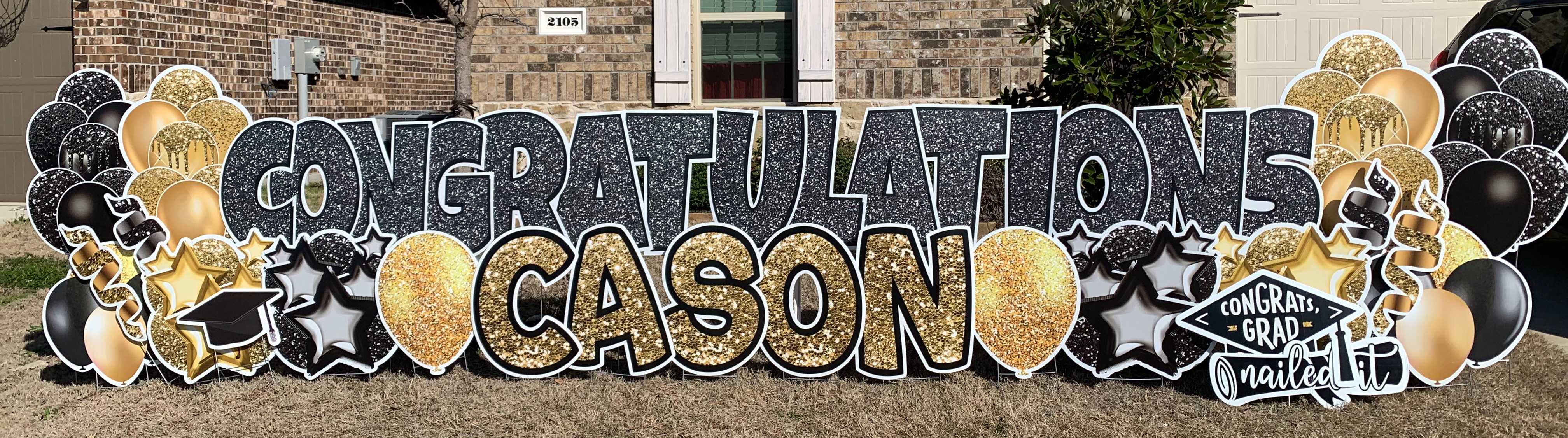 Yard card sign graduation congratulations cason 