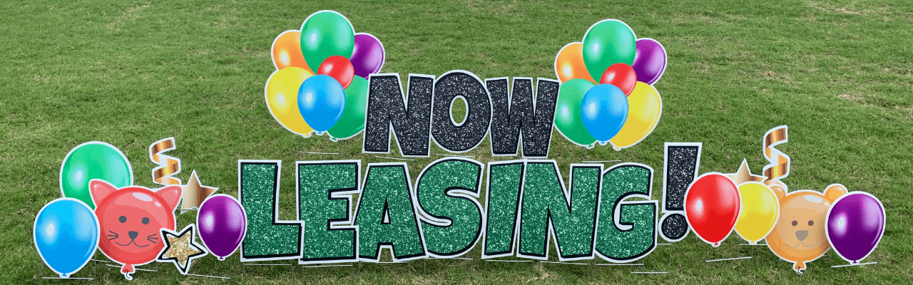 Yard card sign business now leasing 