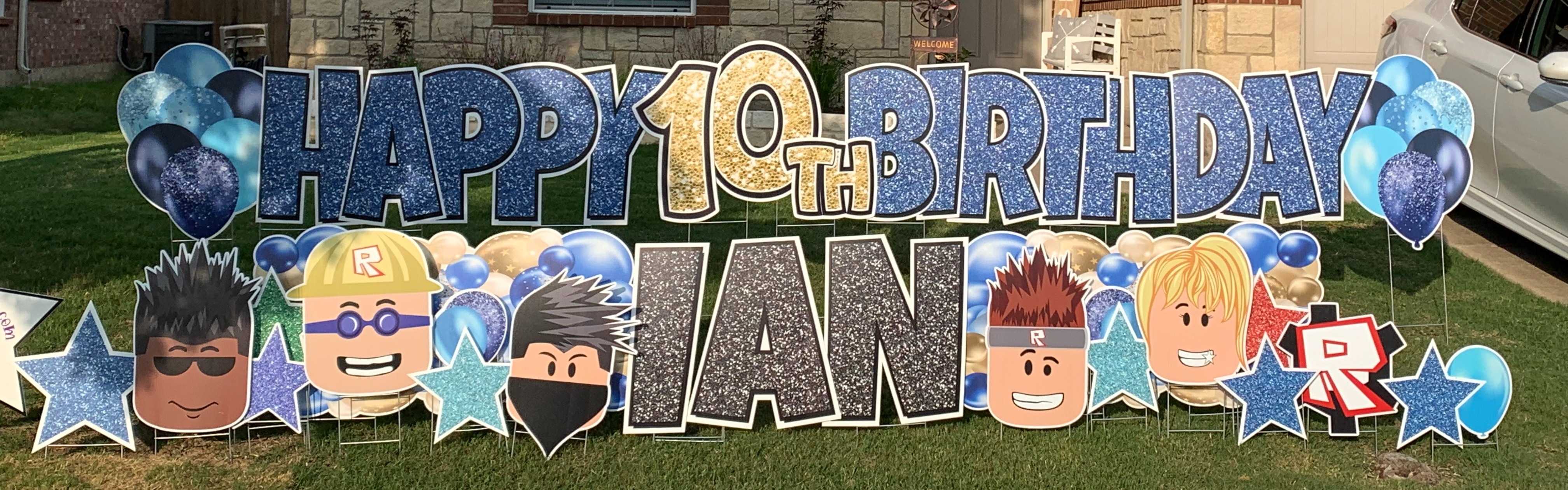 Yard card sign happy birthday age 
