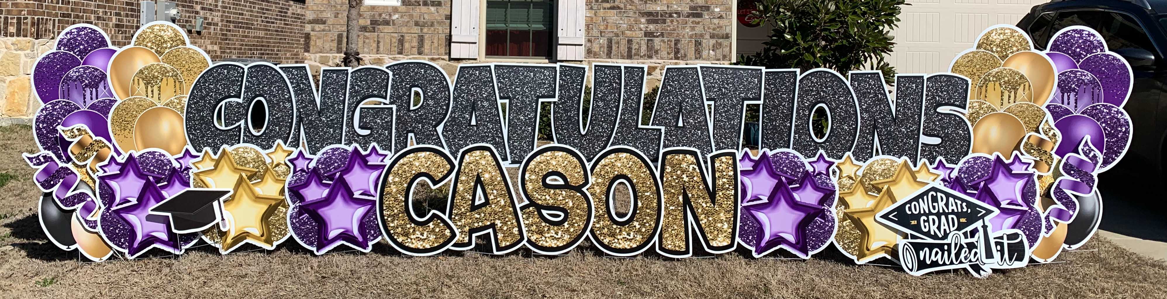 Yard card sign graduation long sign congratulations cason 