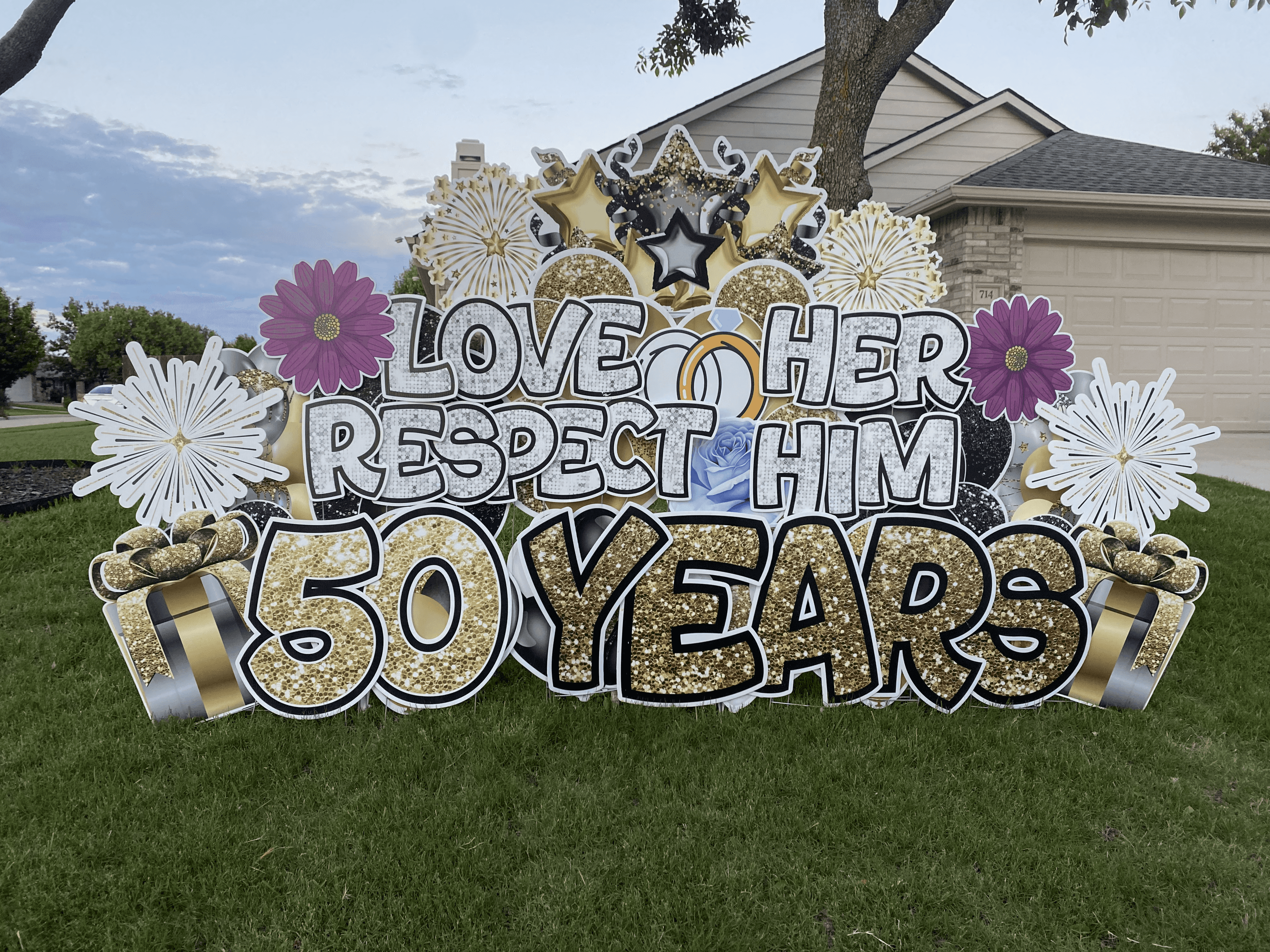 Yard card sign small custom love respoect 