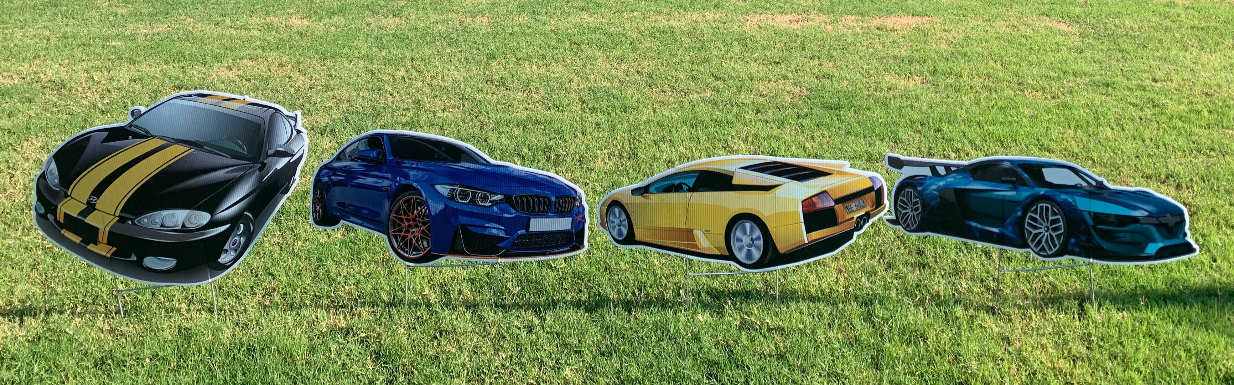 Yard card sign collection cars 