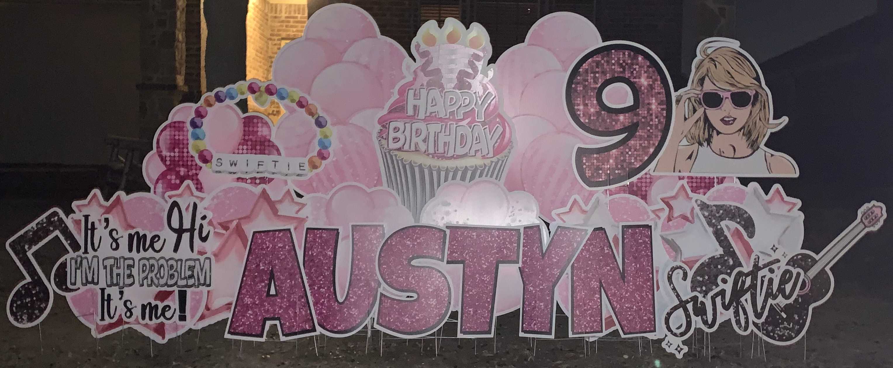 Yard card sign happy birthday austyn 